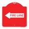 Signmission Designer Series Sign-Fire Lane Left Arrow, Red & White Aluminum Sign, 18" x 18", RW-1818-23982 A-DES-RW-1818-23982 - alternate 1